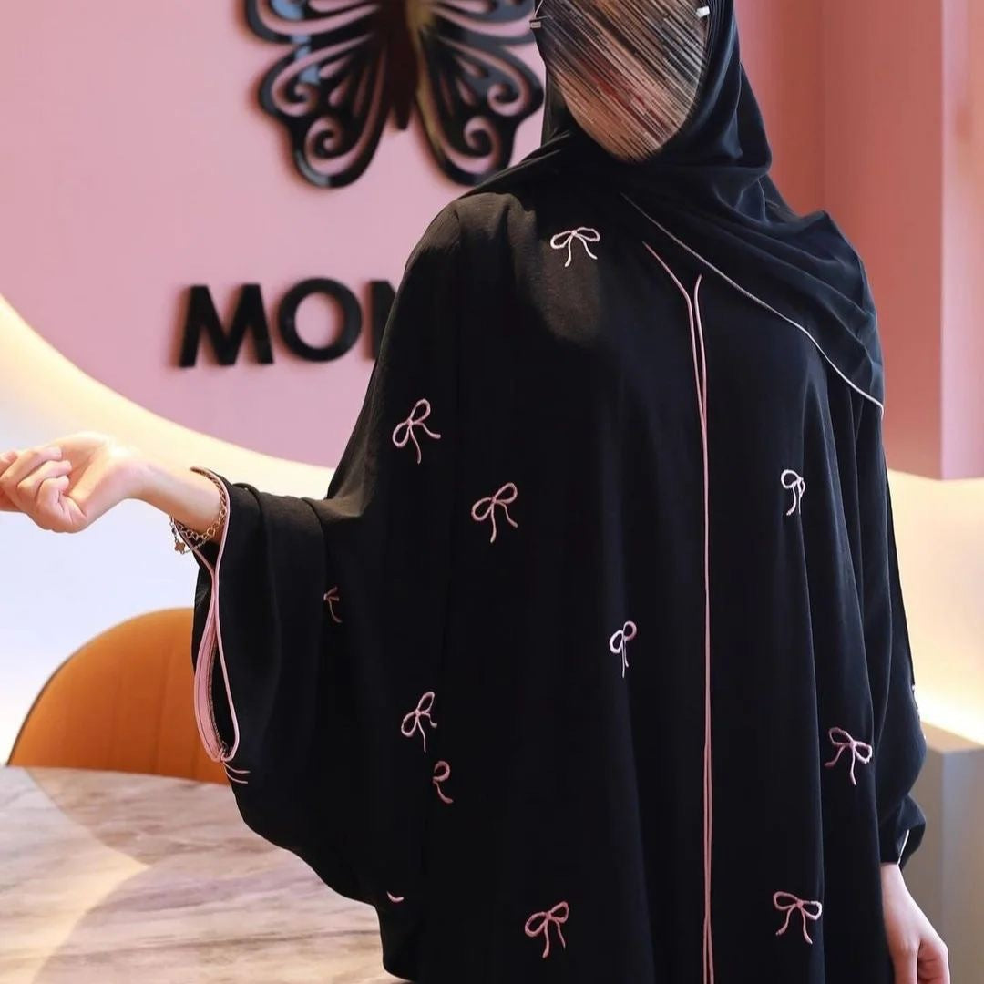 Dubai Bow Embroidered Cardigan Robe